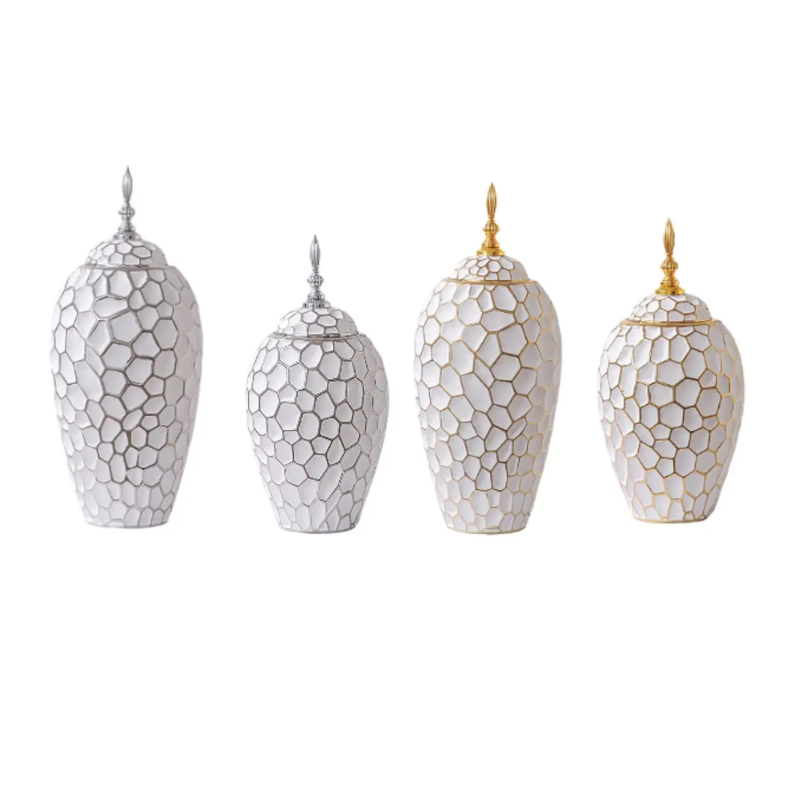 

Porcelain Ginger Jar Decoration Display Handicraft Ornaments Ceramic Vase for Storage Tank Home Flower Arrangement Desk Bedroom