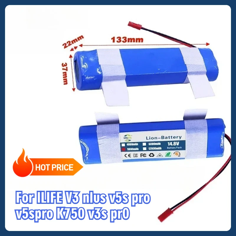 

For ILIFE V3 Plus V5s Pro V5spro X750 V3s Pro 14.8V Rechargeable Battery Robotic Cleaner Accessories Parts