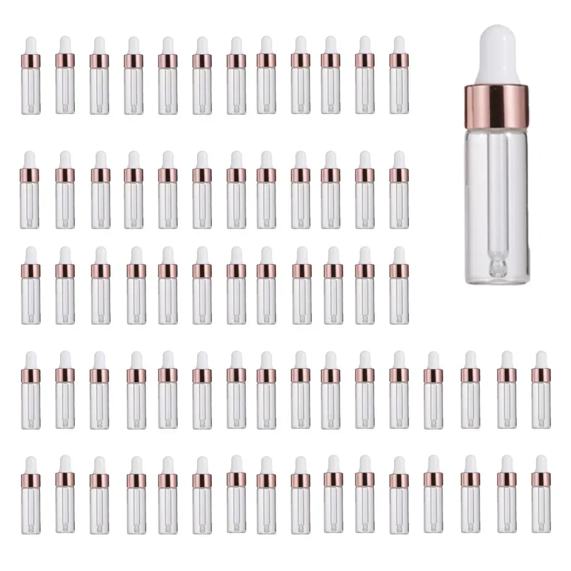 

30Pcs 1ml 2ml 3ml 5ml Mini Glass Dropper Bottles Small Sample Vials with Lid for Traveling Essential Oils Cosmetic Liquid