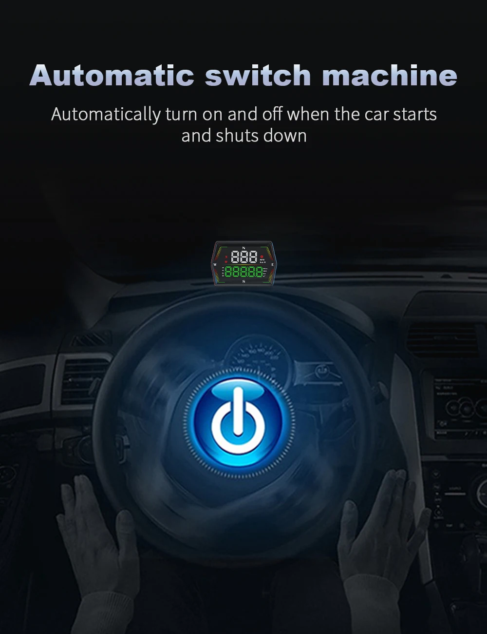 HUD G21 Head-up-Display Auto Digitaler Tachometer Großer Schriftzug Kompass Uhrzeit Geschwindigkeitswarnung Windschutzscheiben-Projektor für alle Fahrzeuge – Detail 15