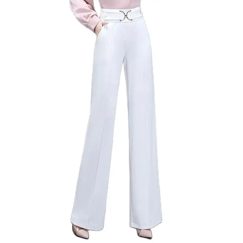 

Wide-Leg Pants Women With High Waist Vertical Feeling 2023 New White Pants Women's Loose And Versatile Slim Temperament Pants