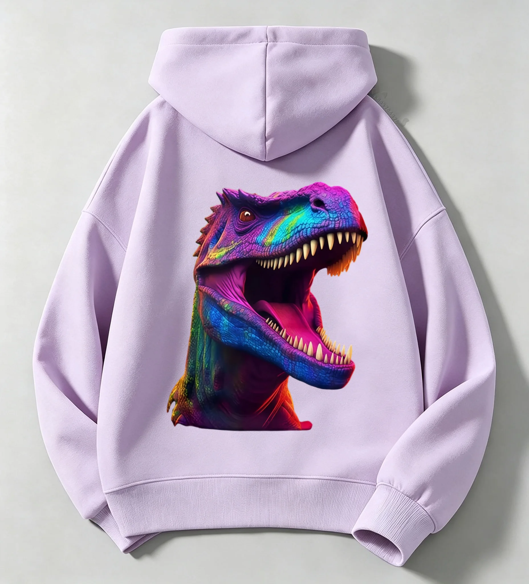Children's Fall/Winter Fun Dinosaur Pattern Hooded Sweatshirt - Halloween Streetwear for Home Use with Loose Fitting Collar