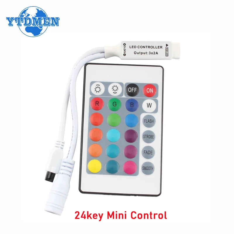 RGB LED Controller DC 5V 12V Mini 24key IR Remote Control LED Strip Light Dimmer For 5050 5630 RGB Lamp Controller