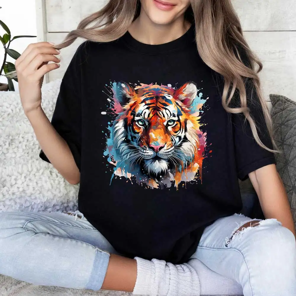 Pegatinas térmicas lavables de animales coloridos, transferencia de hierro para ropa, DIY, camisetas de nivel A, parches de cebra, León, Tigre,