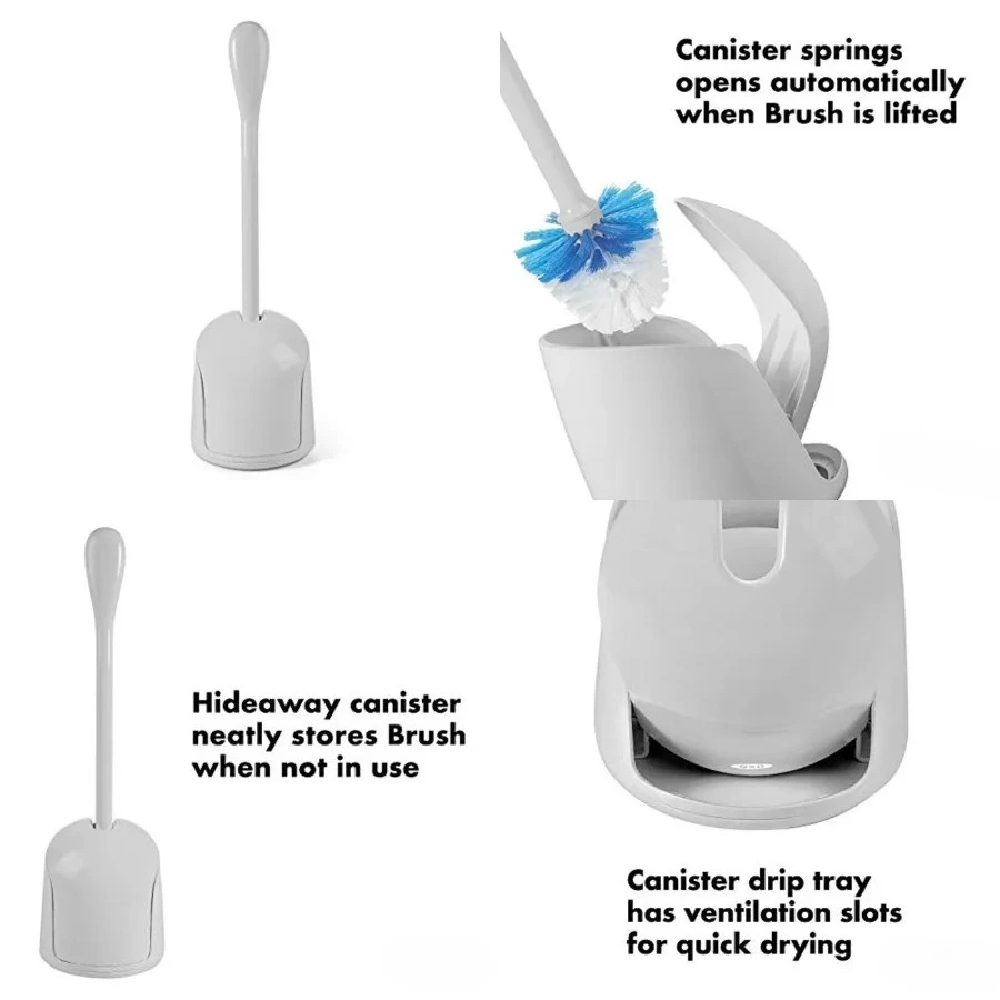 

Compact Toilet Brush & Canister - Gray