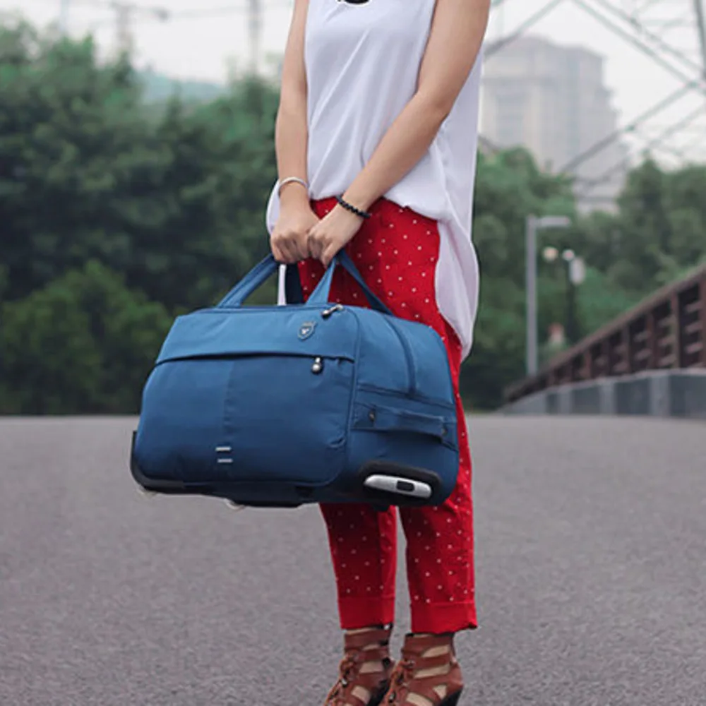 Mode Frauen Trolley Gepäck Reisetasche Roll Koffer Auf Rädern Gepäck Koffer Kabine Casual Verdickung Roll Fall