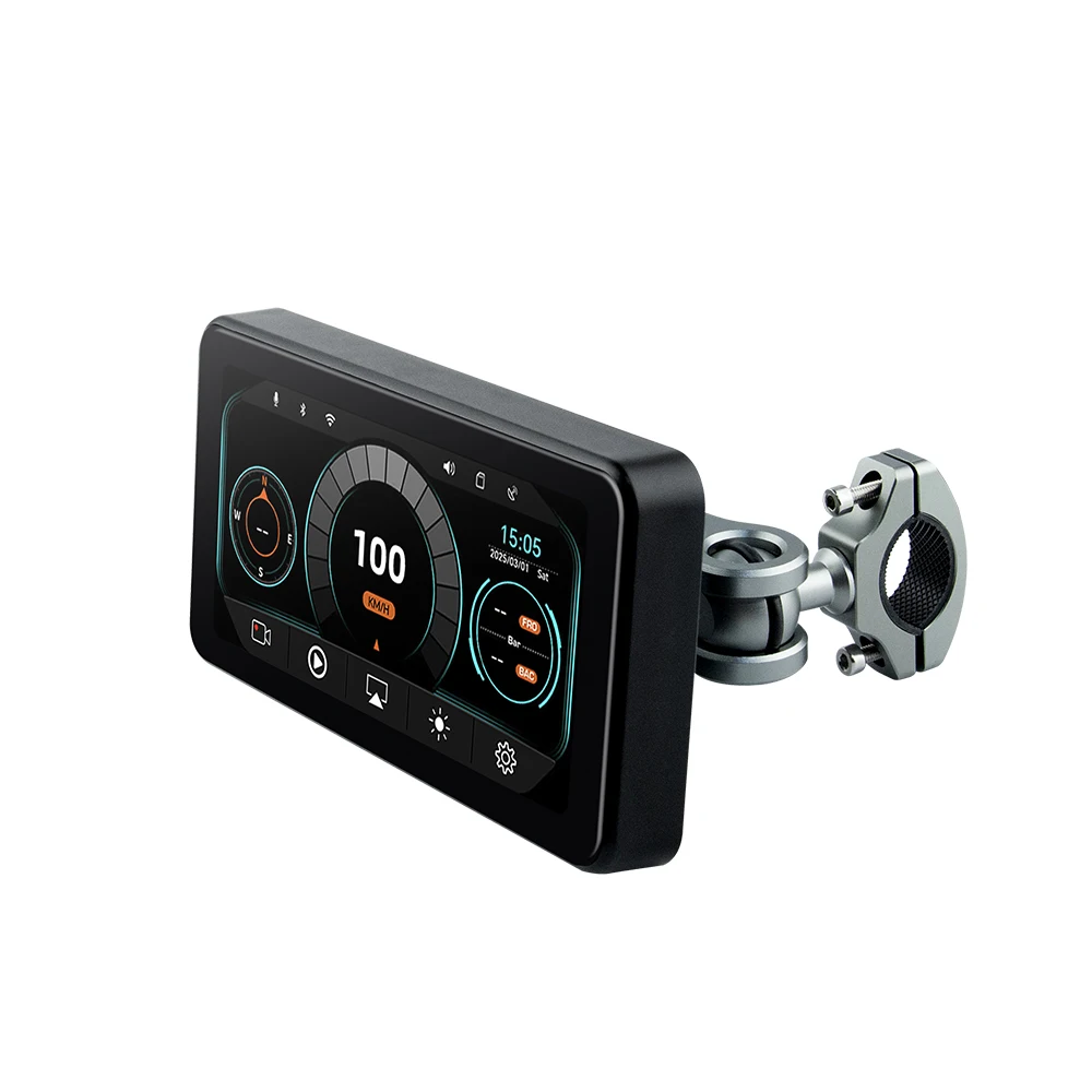 M17A Motorcycle GPS 6.25 Inch Touch Screen WiFi Navigation Waterproof Apple Carplay Android Auto Portable 1 Year Warranty