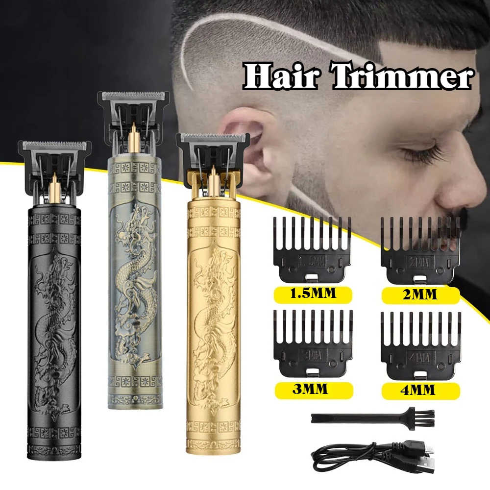 

Профессиональный винтажный триммер для волос T9 для мужчин, беспроводной триммер для бороды и машинка для стрижки волос для дома, путешествий