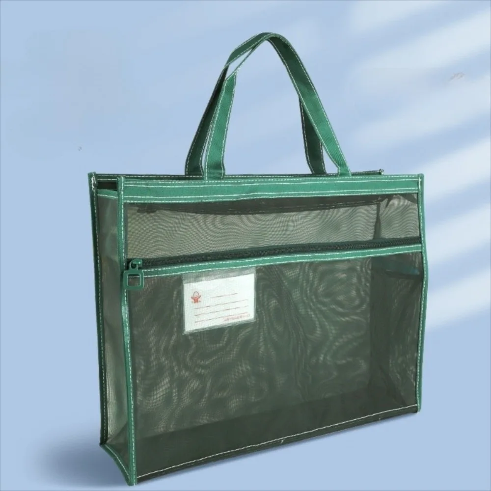 

A3 Zipper Pouch Bag Large-capacity Canvas Multi-layer File Organizer Waterproof with Handle Book Storage Bag Office Supplies