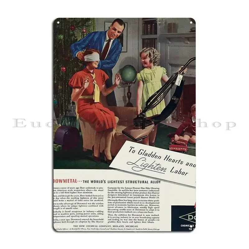 Vintage Dow Metal Advertisement 1950s Retro Vacuum Cleaner Ad Metal Sign Customize Designing Club Home Cinema Tin Sign Poster