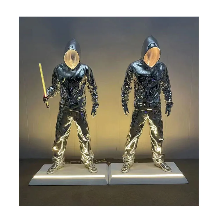 

Man Model Floor Standing Lamp Wholesale Home Decor Sculpture Stand Light Electroplating Human Floor Lamp Diy Home Decor