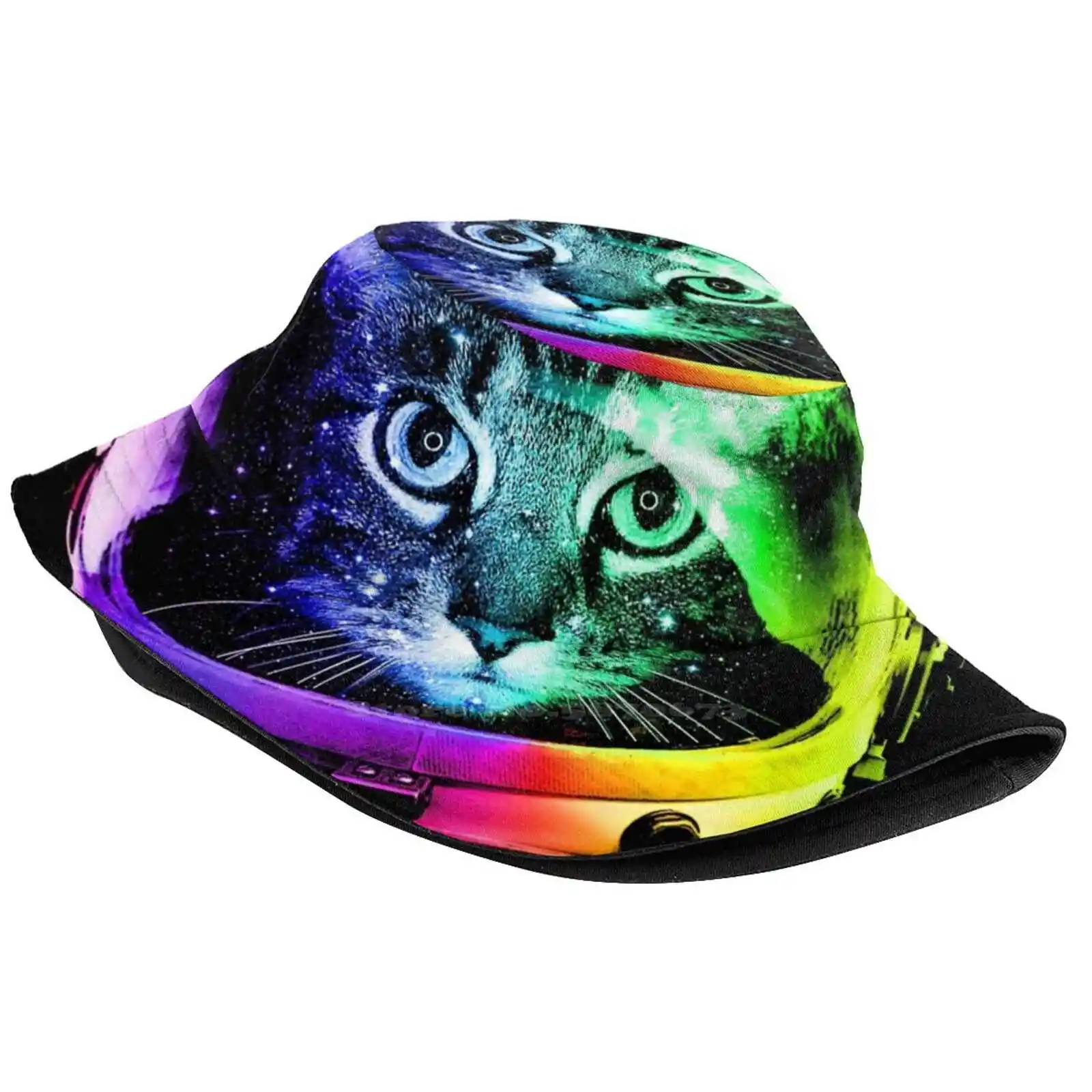 Astronaut Cat Korean Ladies Outdoor Sun Hat Bucket Cap Astronaut Cat Astronaut Kitten Cosmos Cat Cosmos Kitten Outer Space Cat