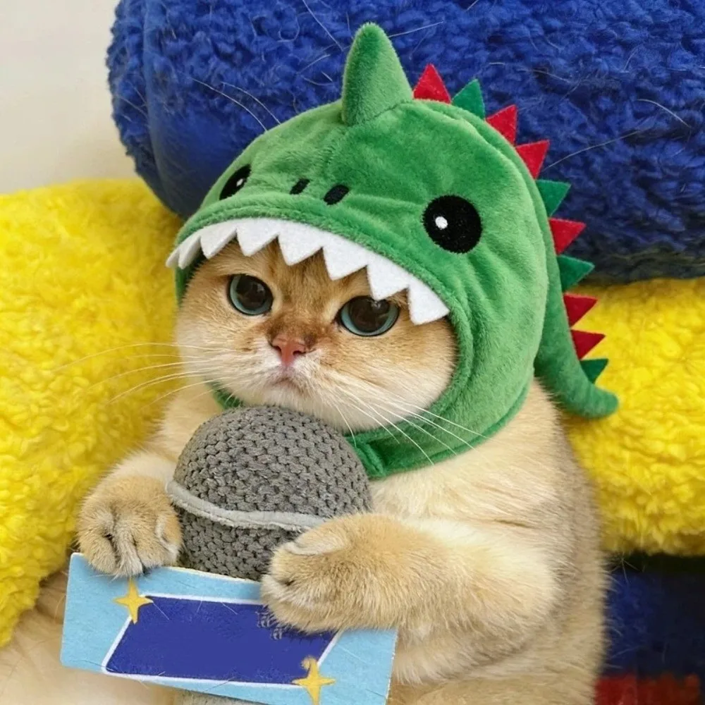 

Funny Cartoon Dinosaur Pet Hat, Cute Cat Costume Headgear for Party & Photoshoot