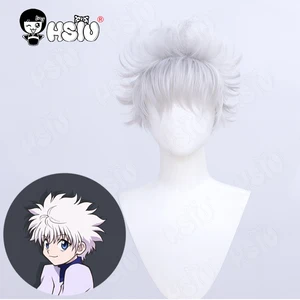 Killua Zoldyck Cosplay Wig Fiber synthetic wig HUNTER×HUNTER cosplay「HSIU 」silvery white short Wig+Wig cap