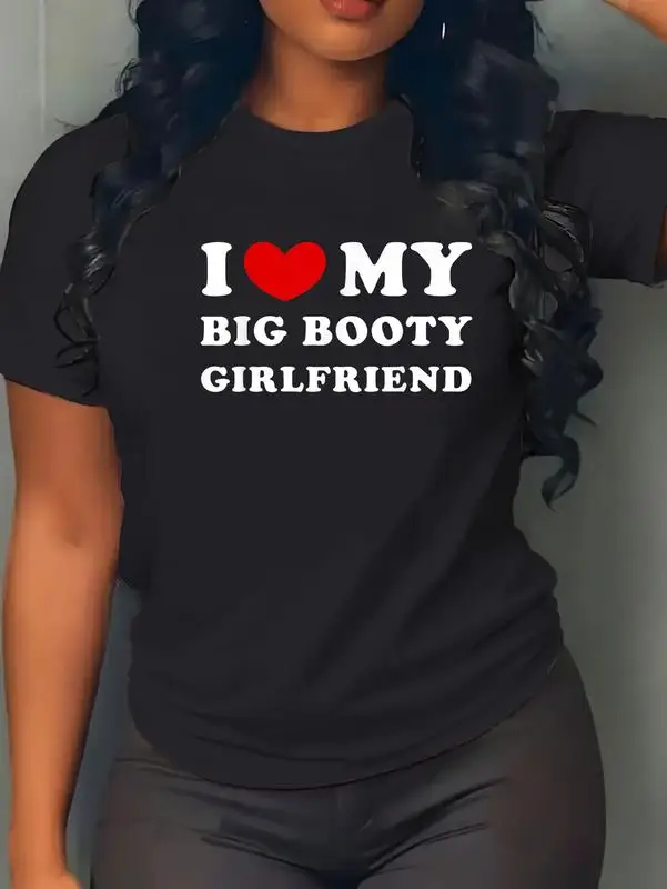 100% القطن للجنسين أنا أحب بلدي الغنيمة الكبيرة صديقة أنا قلب بلدي كبير الغنيمة GF تي شيرت الرجال النساء خمر Gaphic تي شيرت غير رسمي