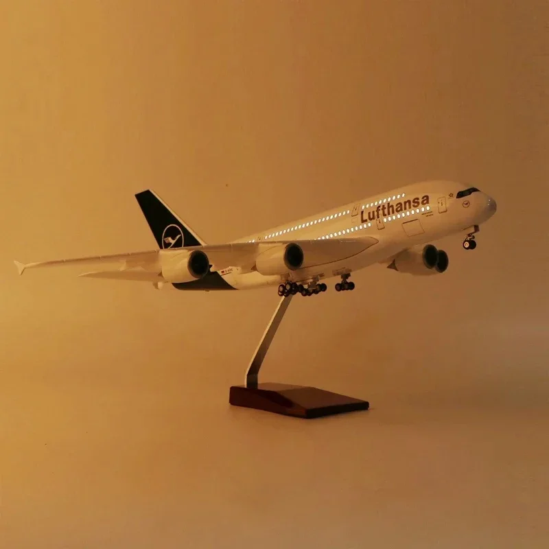 Per la Lufthansa A380 modello di aereo Appassionato di aerei giocattolo 47CM Modello in resina di aeroplani con supporto Display da collezione Regalo