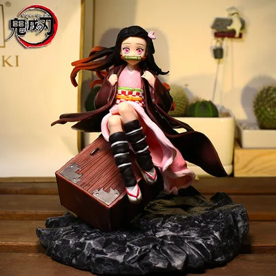 17cm led luz anime demônio slayer kamado nezuko figura de ação pvc coleção modelo decoração para casa presente aniversário natal