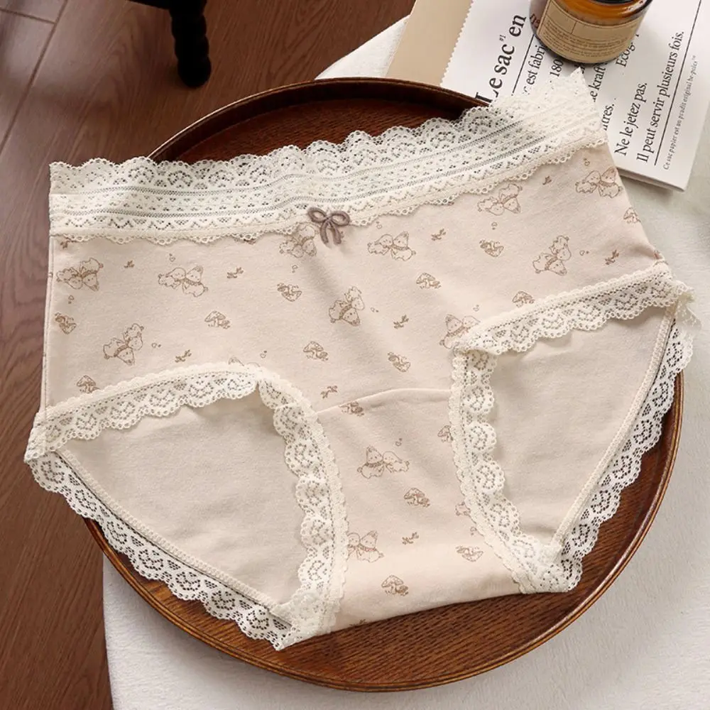 Breathable Floral Lace Briefs for Women
