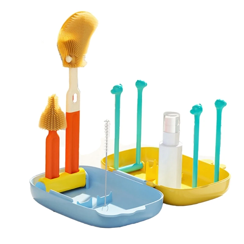 F1CB – brosse nettoyage bouteilles, distributeur savon support séchage, outil nettoyage bouteilles