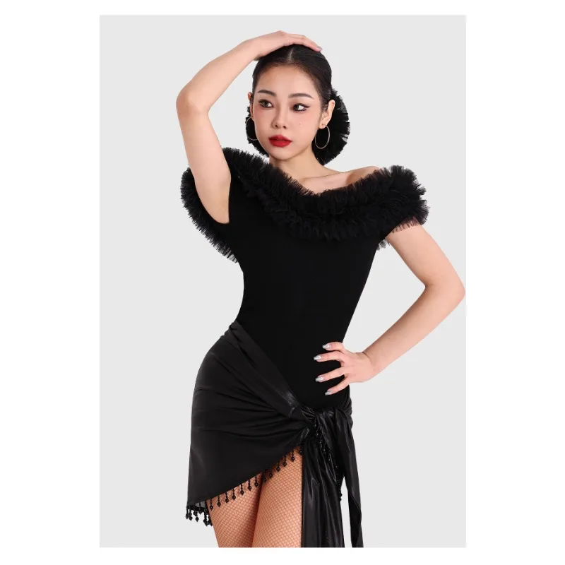 Costume de danse latine professionnel personnalisé, haut Standard National, vêtements pour femmes, robe de danse pour adultes, combinaison body