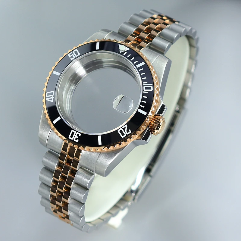 40 مللي متر ساعة حافظة نص كامل مضيئة السيراميك الحافة ل SUB NH35 NH36 NH34 8215 ETA2824 PT5000 حركة اليوبيل حزام الياقوت الزجاج #5