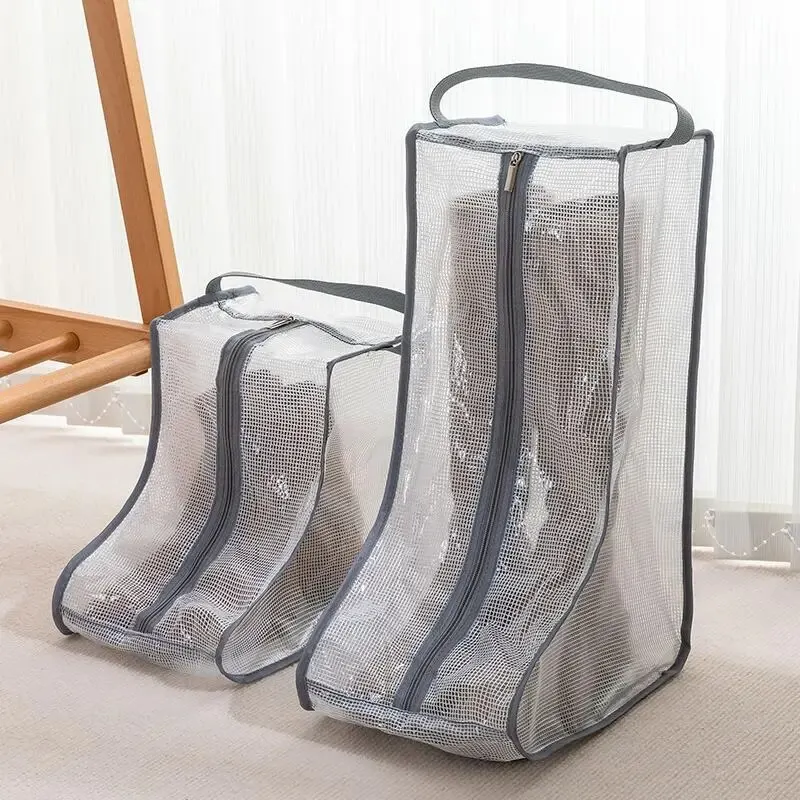 1pc Grey Boot Storage Bag Dust Cover for Shoes Transparent Moisture-proof and Mold Proof Protective Cove