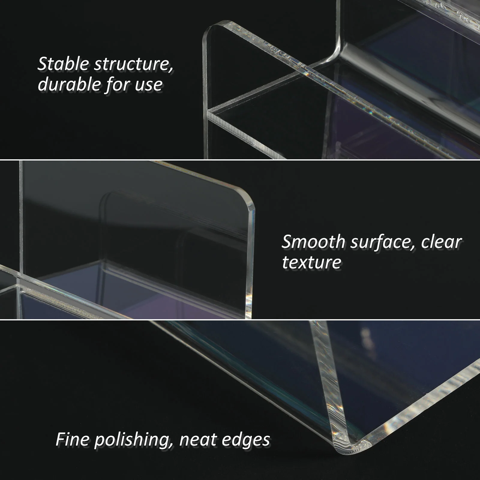 Trapezoid Display Stand Clear Tote Bag Wallet Purse Rack Organizer Acrylic Holder Storage