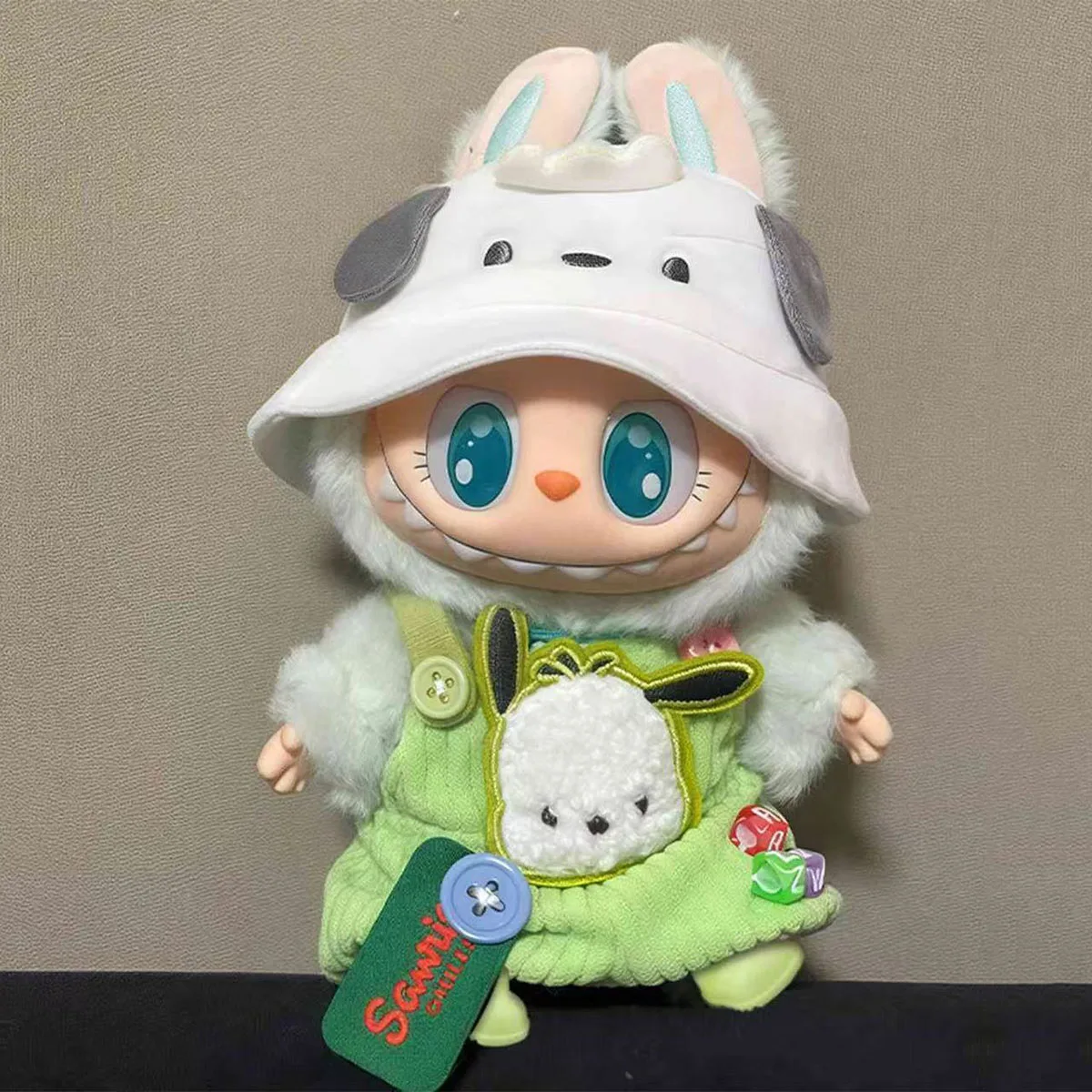 Cute Plush Doll Clothes Outfit Sanrio Hello Kitty Strap Pants Cute Style Clothes for Labubu Doll Accessories Gift