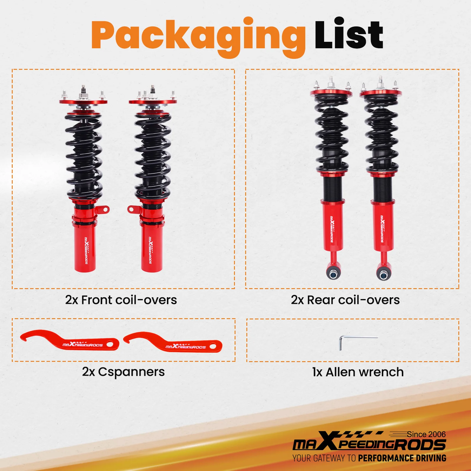 

24 Step Damper Adjustable Coilovers Kit For BMW 5-Series (E60) 2004-2010 RWD