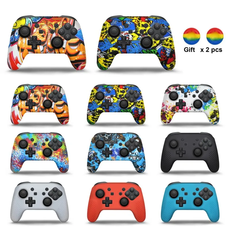 Silicone Cover Compatible with Nintendo Switch Pro Controller Gamepad Rubber Skin Case Joystick Grips Caps For Switch Accessorie