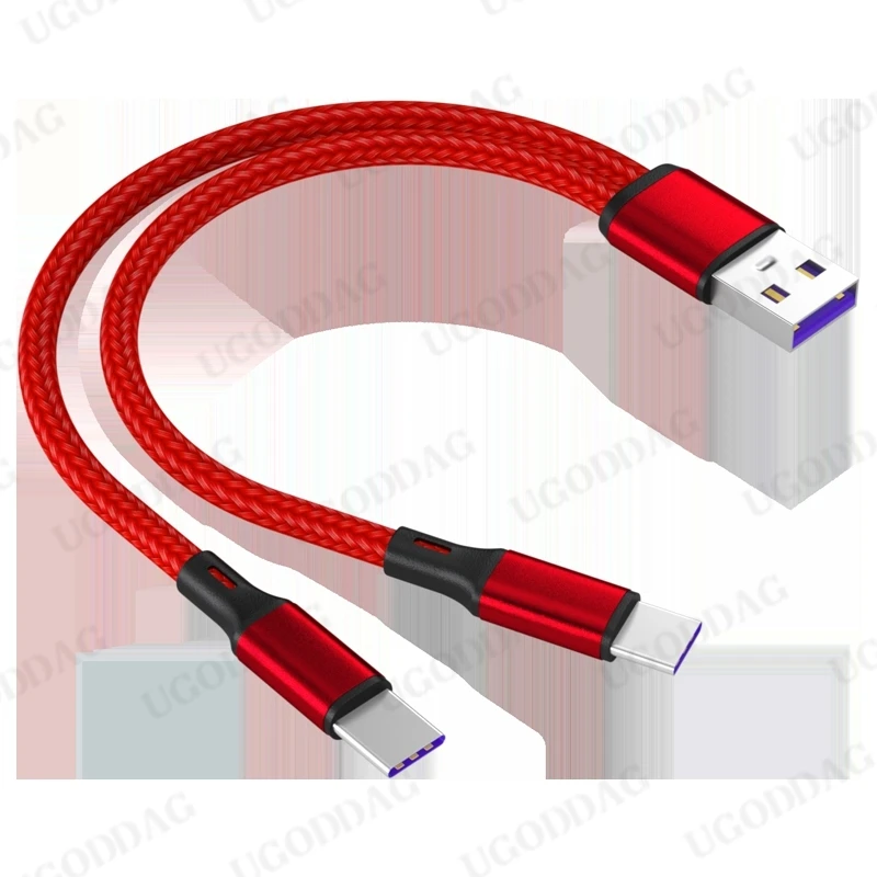 0.2m 1.2m USB Charging Spliter Cable 2-in-1 Data Cord Type C Micro USB Fast Charging Cable Y Splitter 5A Fast Charging Cable