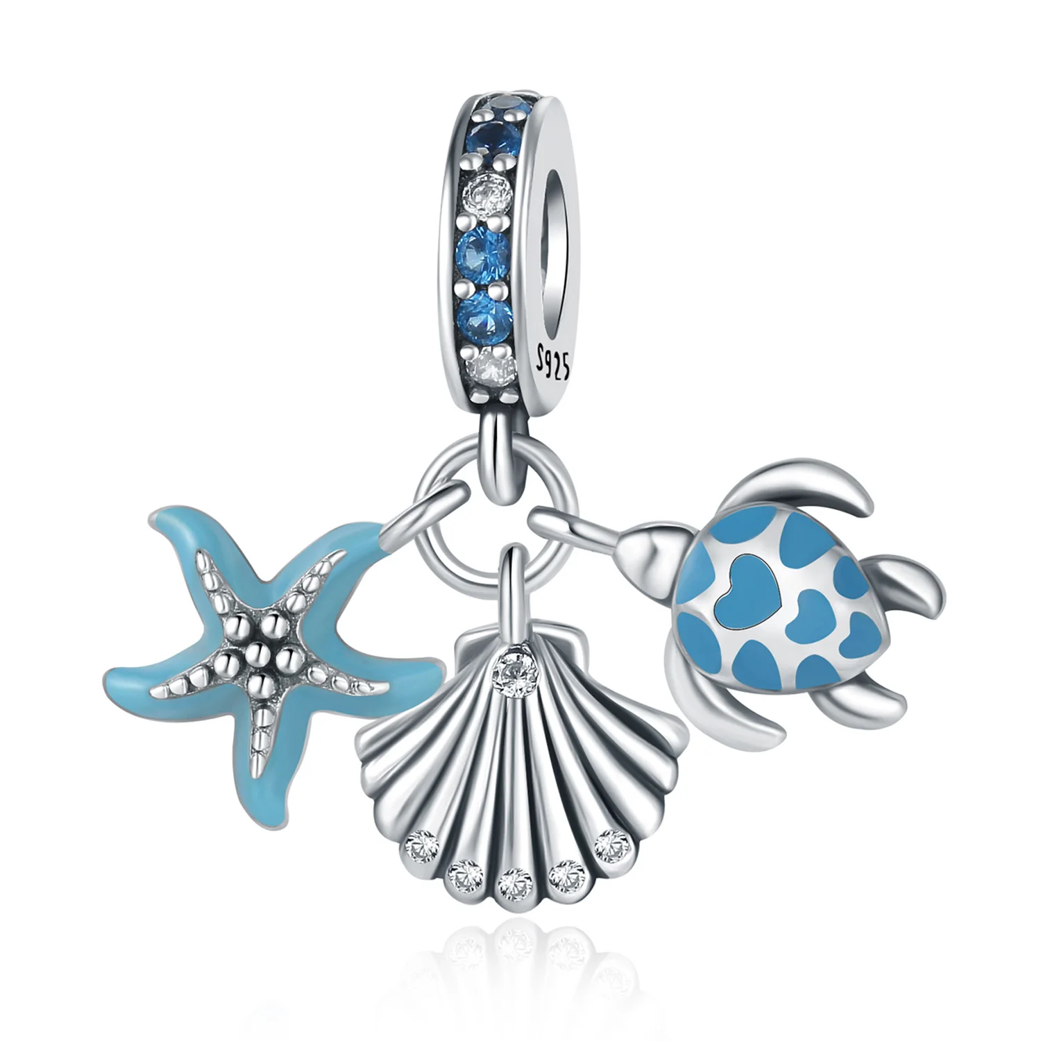 

Orstarry 925 Sterling Silver Sea Star Shell Sea Turtle Beads Original Pendants Bracelet Charm Jewelry Party DIY Trendy Gifts