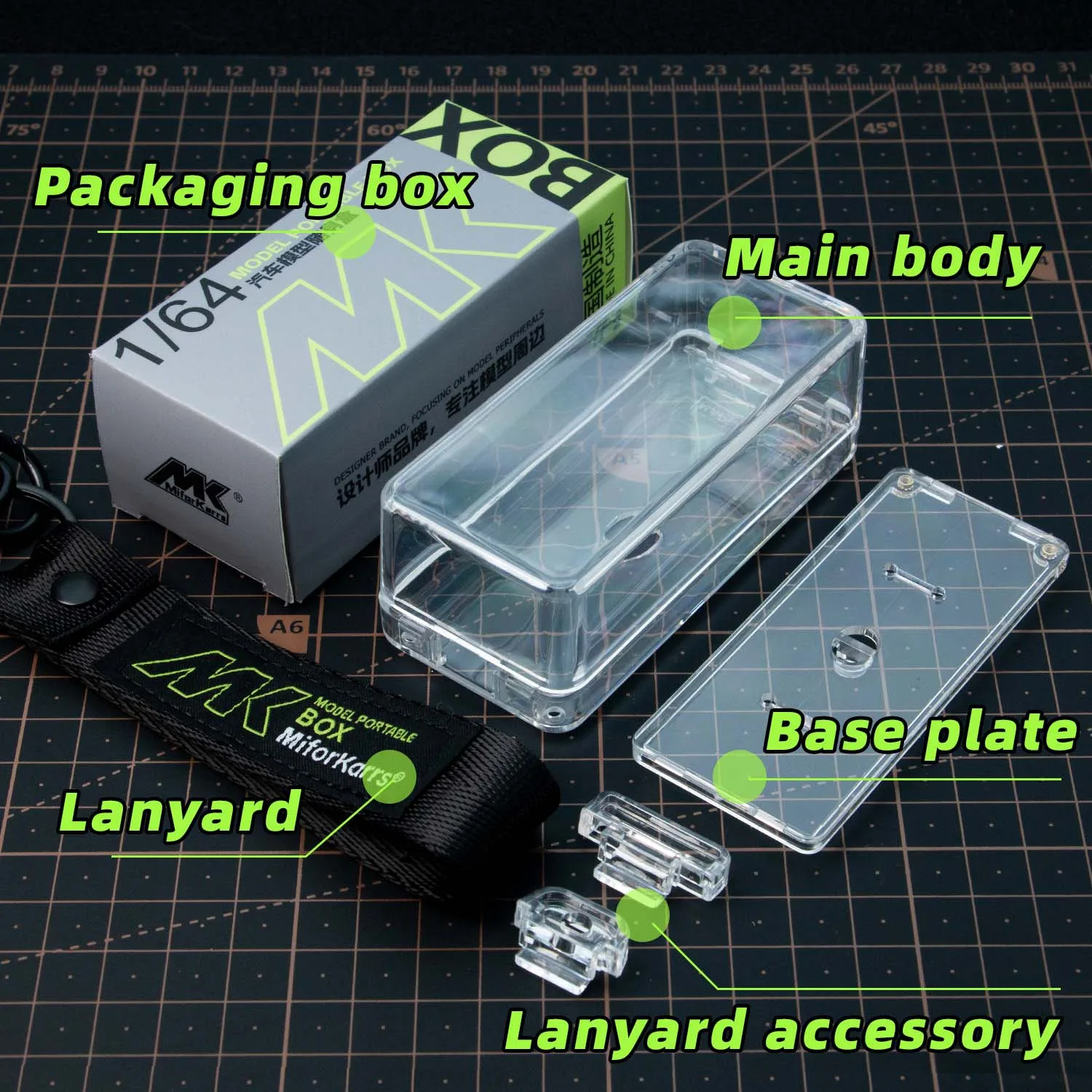 1/64 Automodell-Displaybox Modell tragbare Box kompatibel mit Hängestück, tragbare Aufbewahrungsbox und Schutzbox