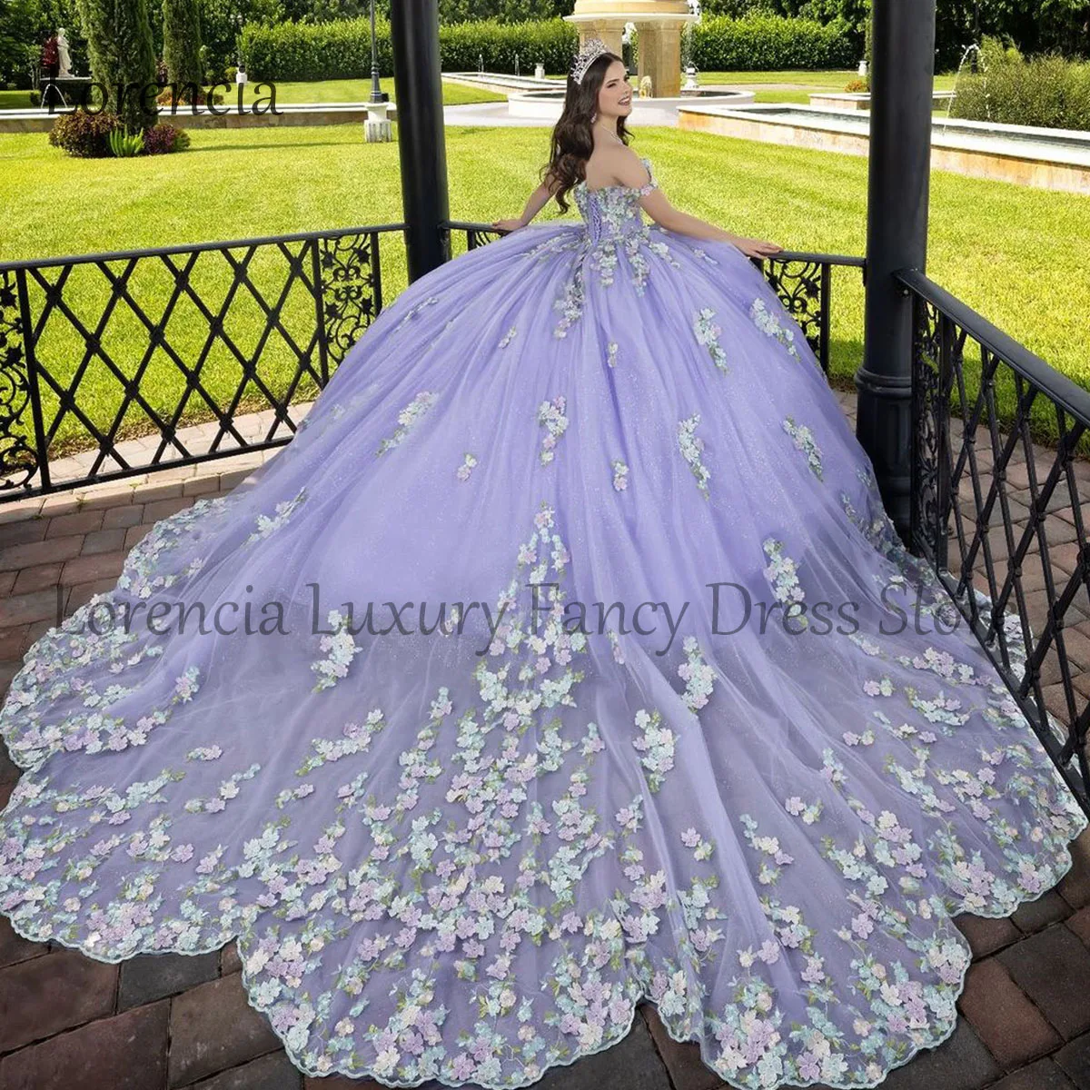 Robe de Quinceanera mexicaine en dentelle, robe de Rhsans bretelles, corset à plusieurs niveaux, robe éducative, appliques Off The Initiated, Sweet 15, 16, 2024