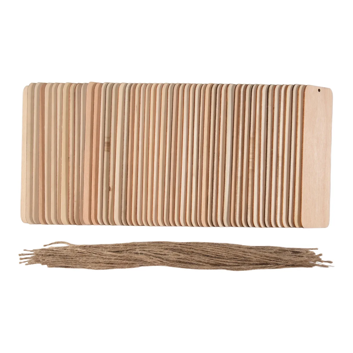 

Популярные деревянные пустые закладки, 50 шт., незавершенные деревянные книжные знаки, подвесная бирка с отверстиями и веревками, ремесленные проекты «сделай сам»