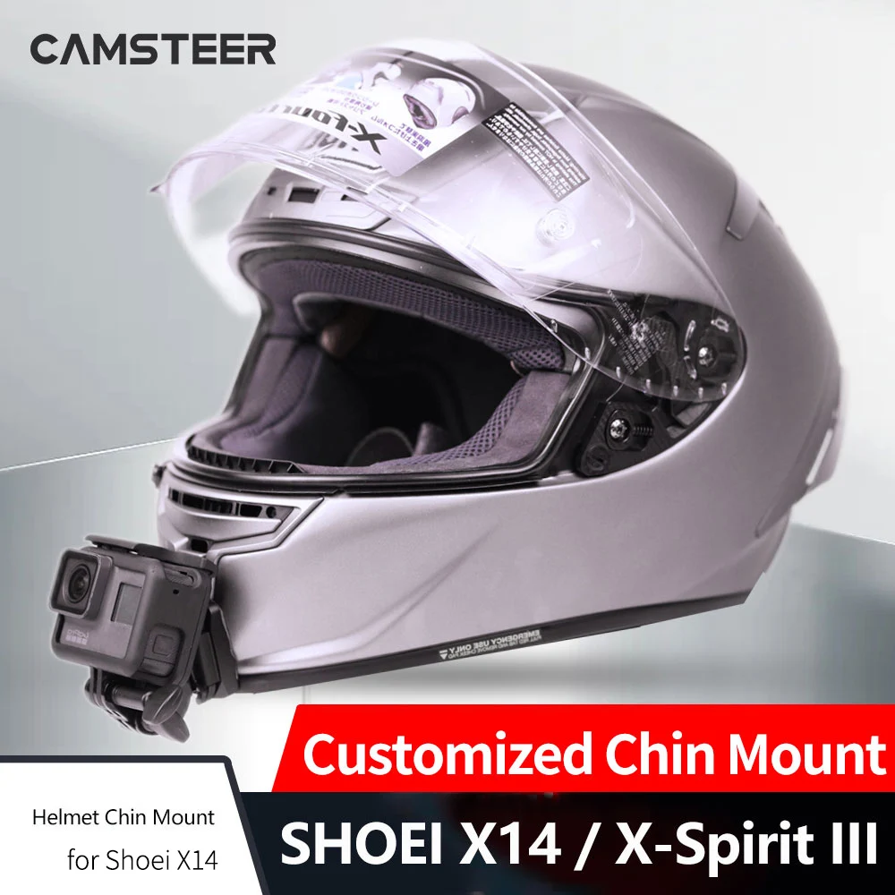 Shoei X14 X Spirit 3 Helmet Custom Aluminium Chin Mount for GoPro Hero12 11 10 9 DJI action5po 4 3 Insta360 X4 X3 Ace pro Camera