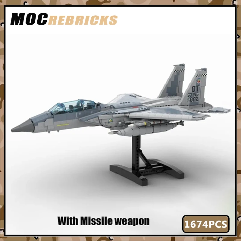 Military Weapons US Air Force F-15EX Eagle II Fighter MOC Building Block WW 2 Aircraft Load Model Bricks Toys Children's Gifts