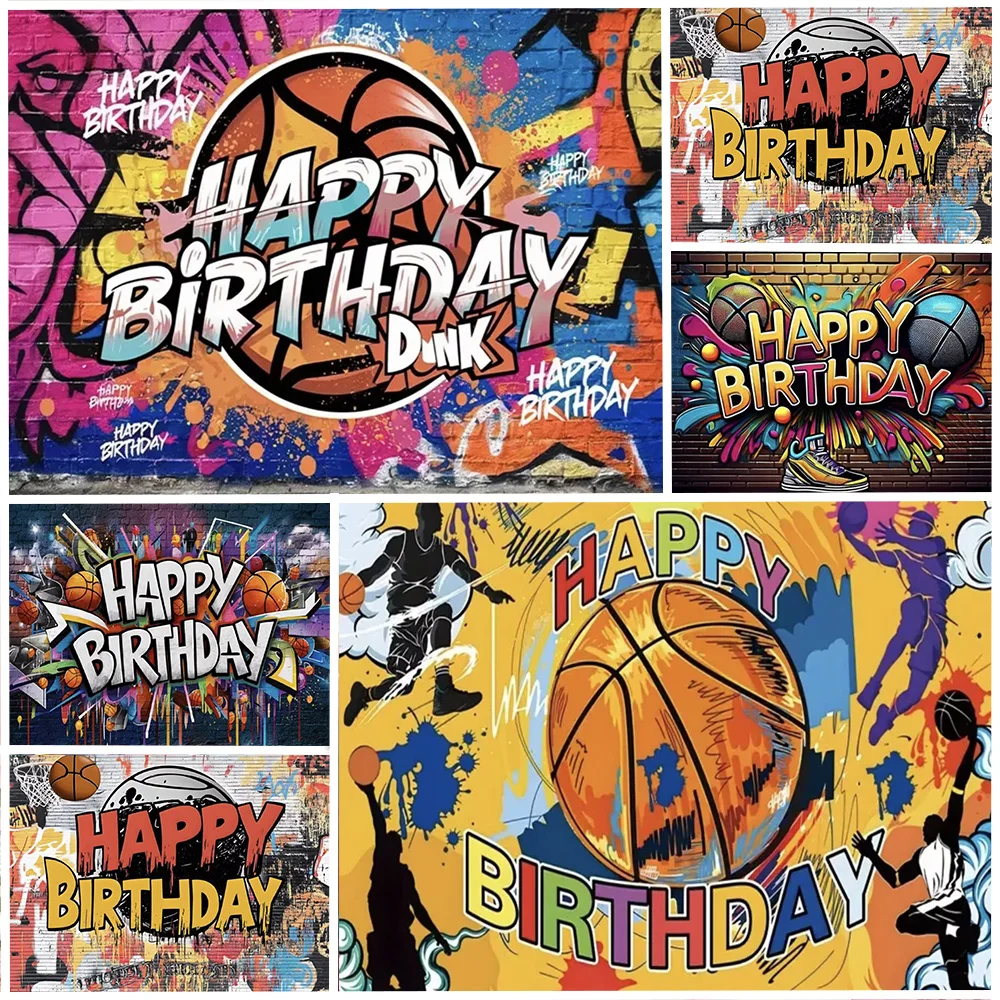 

Basketball Theme Boy's Birthday Party Decoration Background Warm Blood Sport Game Backdrop Baby Shower Supplies Photography Prop
