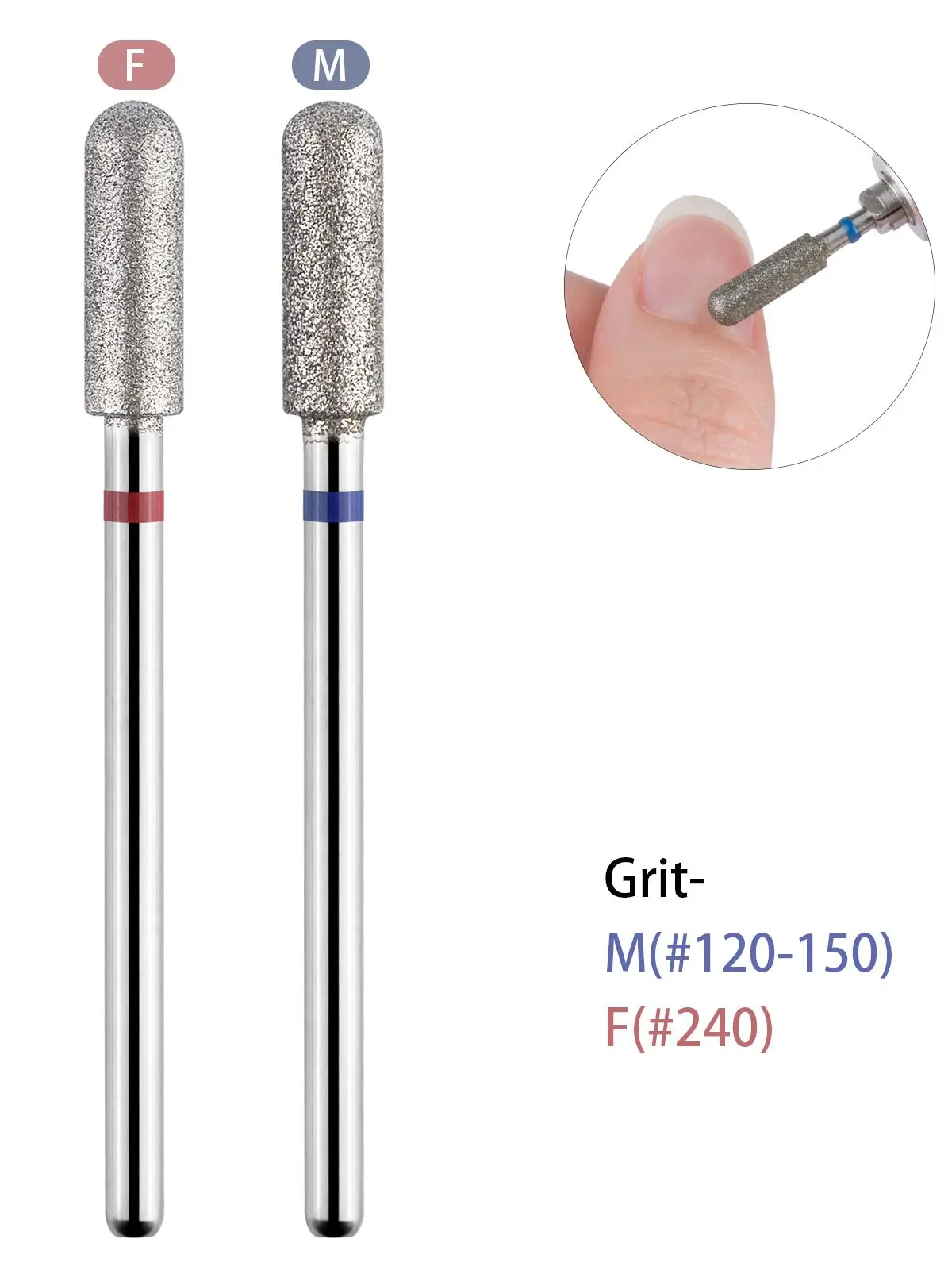 2 teile/los Nagel Bohrer Bits Flamme Diamant Bit für Nagel Bohrer 3/32'' Maniküre Fräser Häutchen Rotary Grat Bohrer zubehör – Detail 4