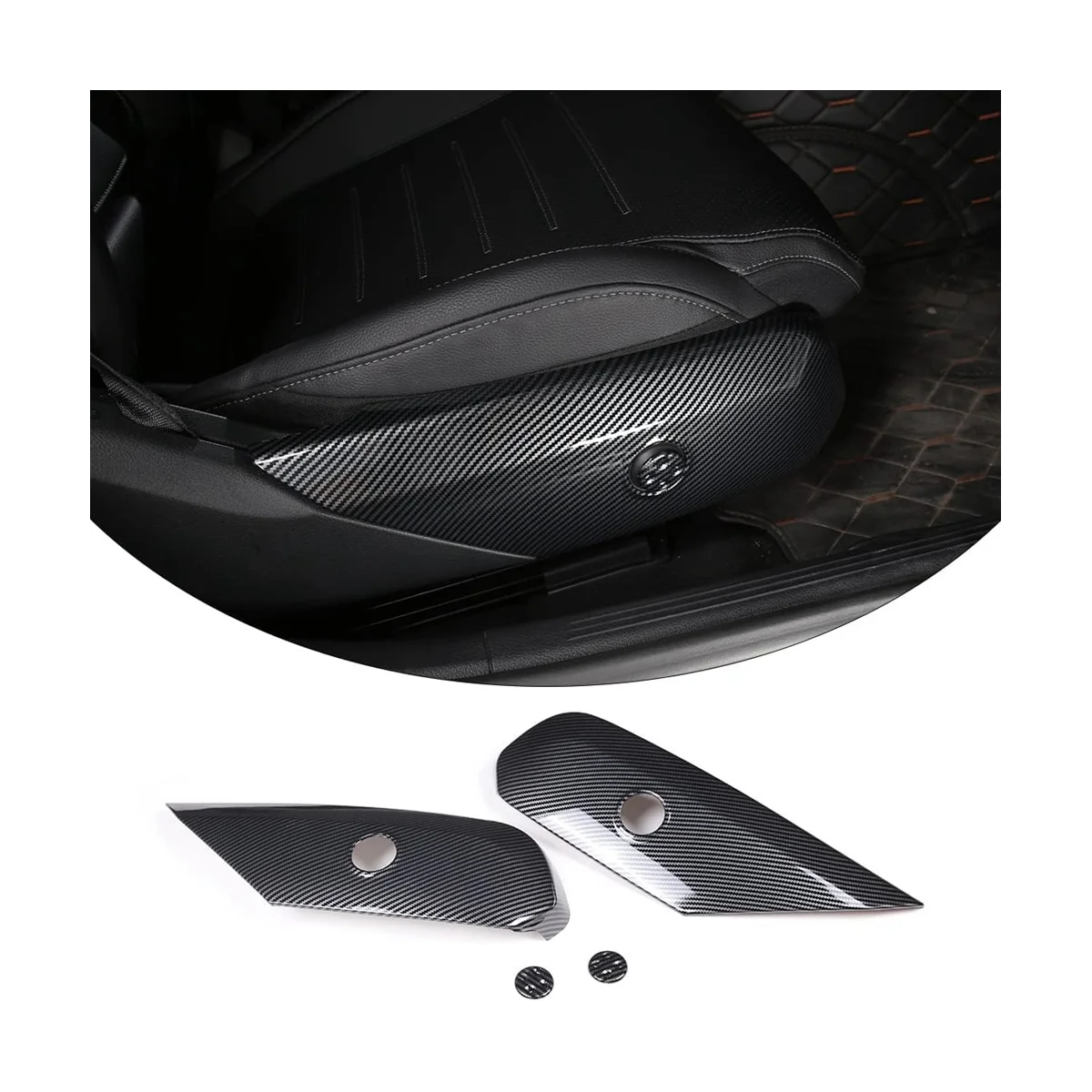 Car Seat Adjustment Button Panel Trim Cover for Mercedes-Benz C-Class W206 C200 C300 2022 Accessories ABS Carbon Fiber