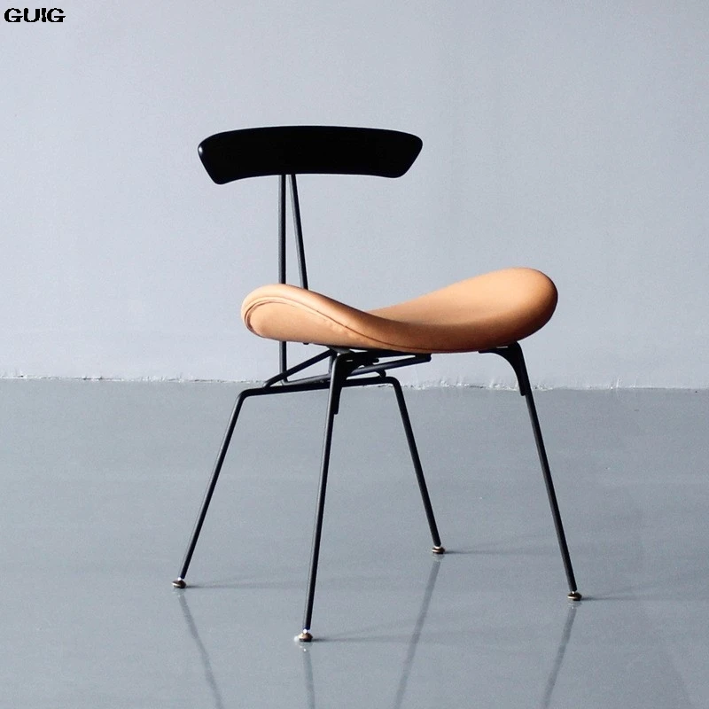 

GUIG Italian Iron Dining Chair Nordic Industrial Wind Ant Chair Designer Single Chair Makeup Stool Internet Celebrity Ins Chair