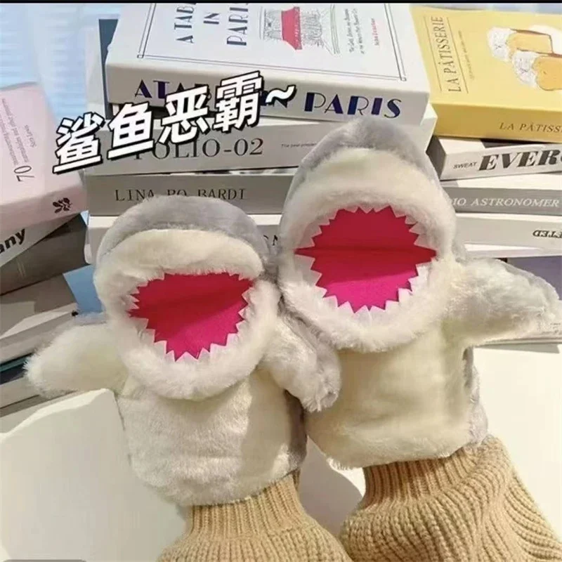 NEW Hungry Shark Plush Hand Puppet Toy Soft Open Mouth Glove Doll For Girls Boys Parent Child Roleplay Funny Birthday Gift
