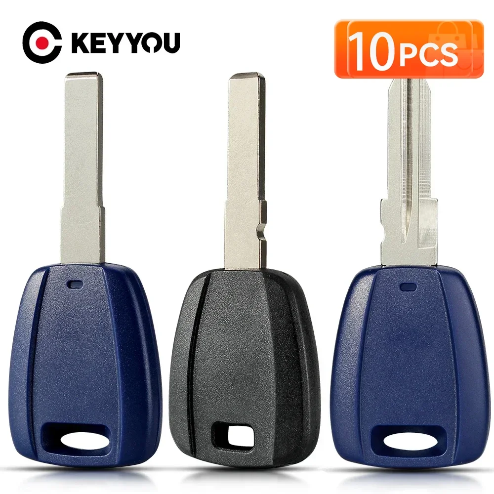 KEYYOU 10Pcs Transponder Remote Car Key Shell For Fiat Fod Uncut SIP22 GT15R Blade Replacement No Chip Car Styling Key Case