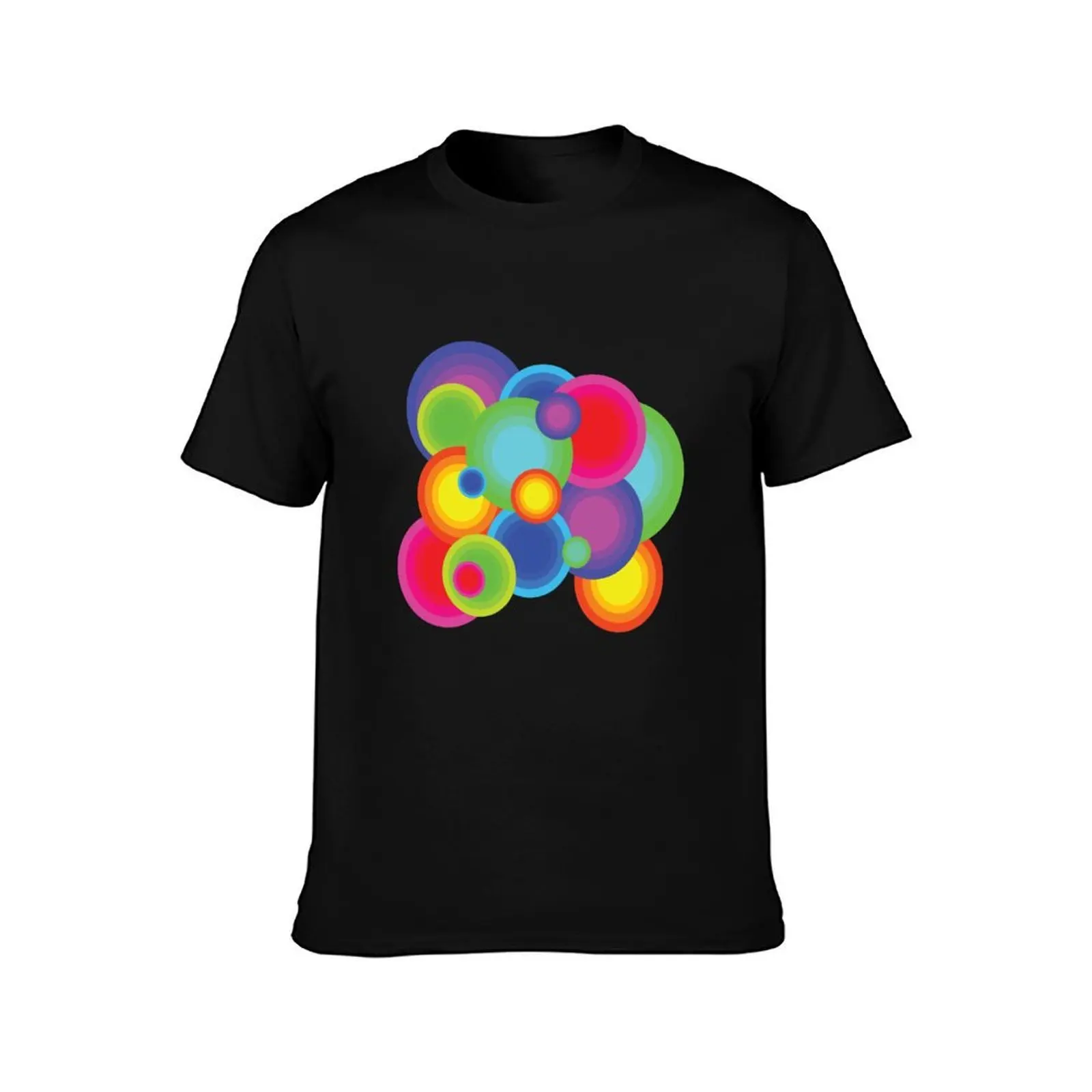 Saturated Circles 2 T-Shirt Work Daily Short Sleeve Top T-Shirt