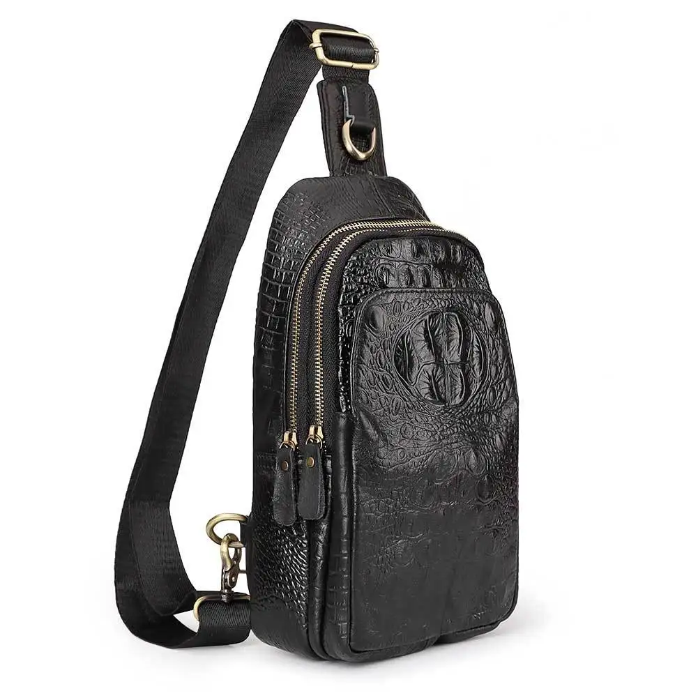 2027 New Fashion Genuine Leather Men Waist Packs Casual Chest Bags High Quality Boy Cow Skin Brand Design Chest Shoulder Package