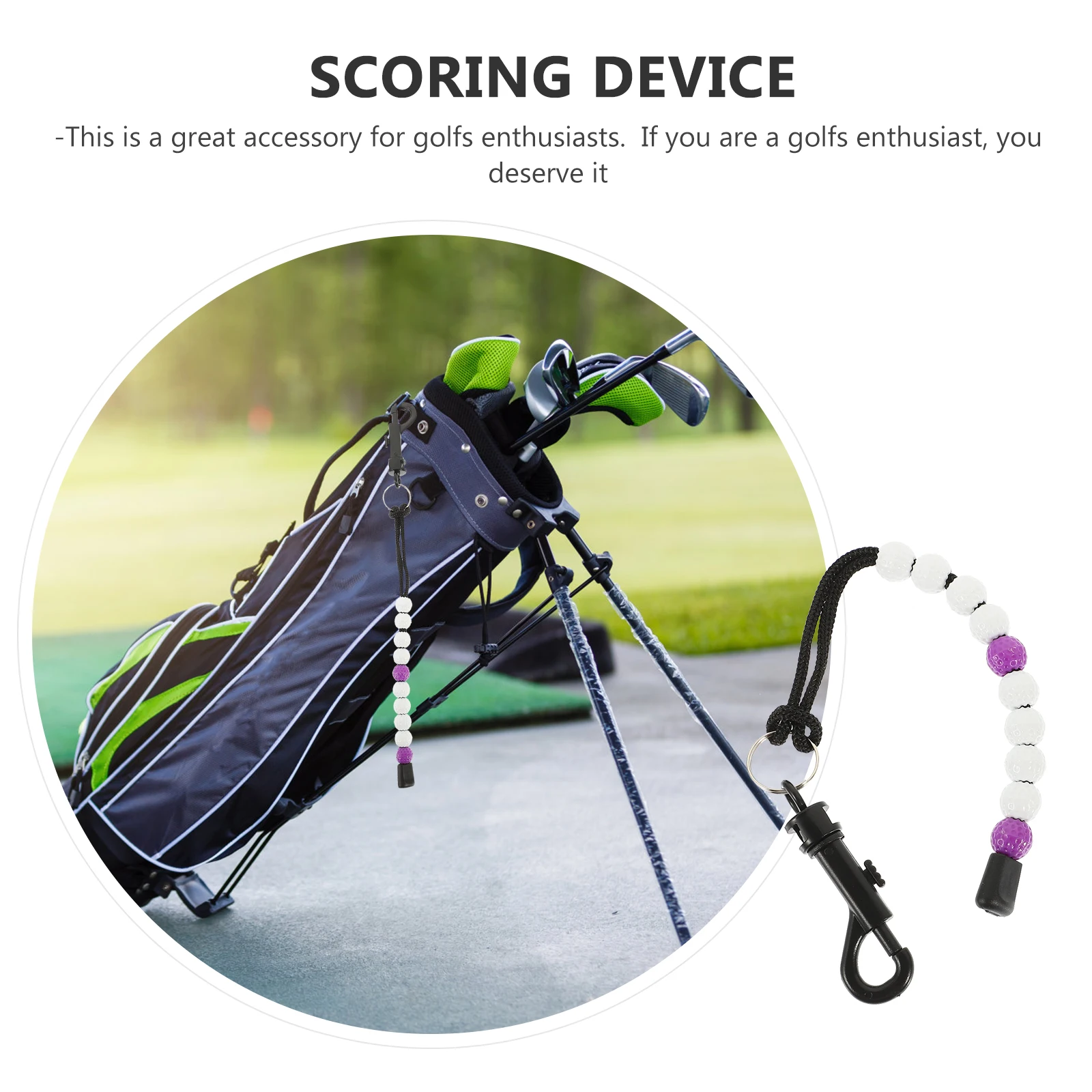 

2pcs Score Counter Beaded Golf Scoring Chain Durable Lightweight Plastic Wrist Chain With Buckle Design For Outdoor Golf