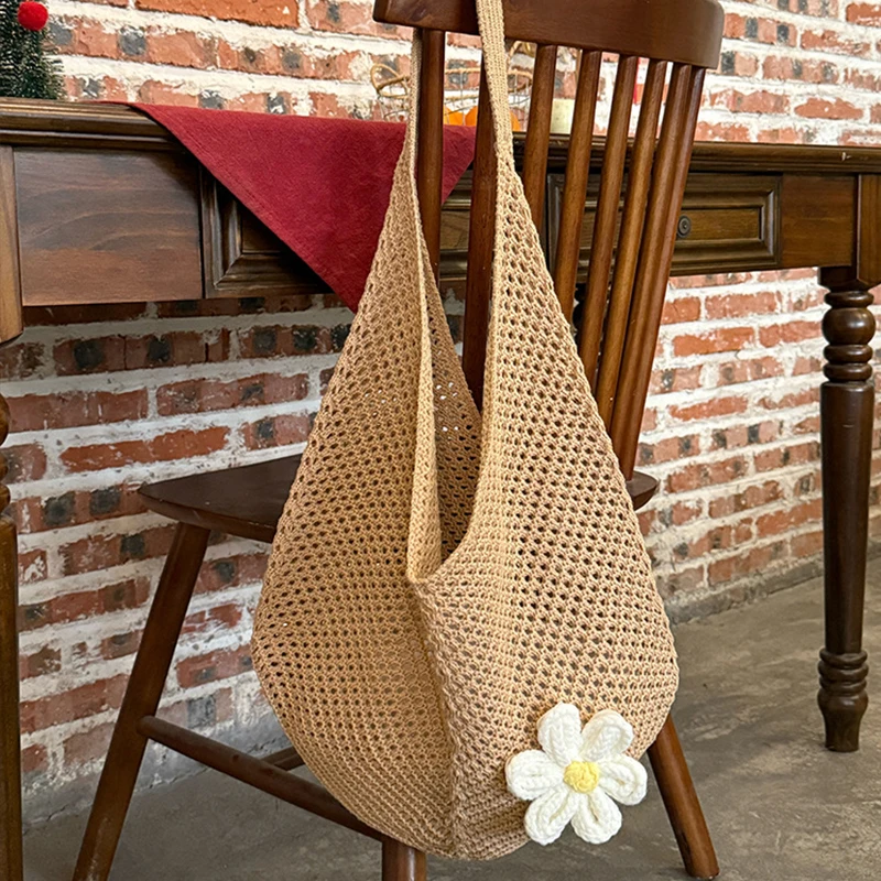 

Trendy Hollow Out Weave Straw Bag Bohemian Style Beach Handbag Hollow Tote Bag Large Capacity Lazy Style Beach Bag Shopping