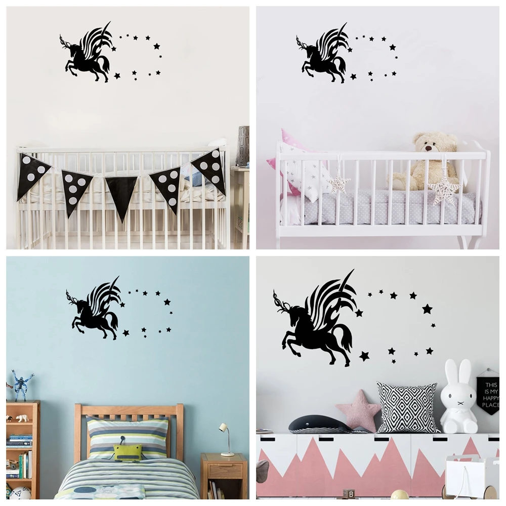 1 pc nice flying horse waterproof Wall Sticker For BABY Rooms Diy Home Decoration Accessories room Decoration Wall Art MURAL