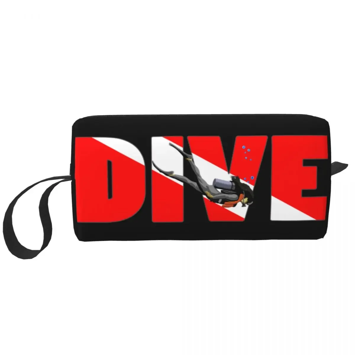 

Custom Born To Dive Padi Flag Cosmetic Bag Big Capacity Scuba Diving Makeup Case Beauty Storage Toiletry Bags Dopp Kit Case Box
