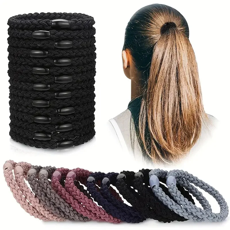 10PCS 6 Colours Available Hair Bands, High Elasticity, Leather Cover, Hair Rope, Hair Accessories, Braided Headbands